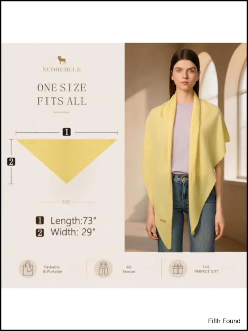 Cashmere Wool Blend Shawl Wrap Women Oversized Triangle Scarf Poncho